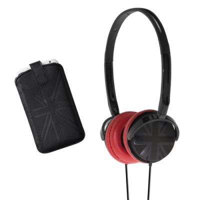 Pack musique avec étui et casque Capsule UK noir et rouge
