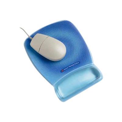 3M Precise Mousing Surface with Gel-Filled Wrist Rest Blue Swirl Design MWJ309BE - muismat met polskussen