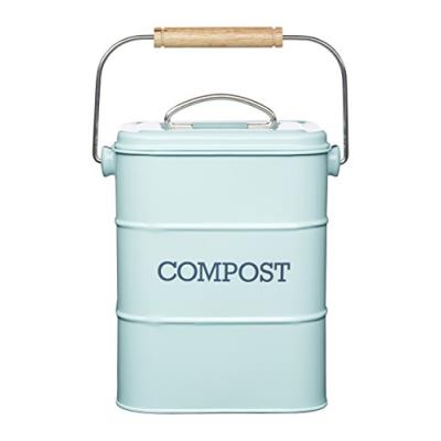 Kitchen craft living nostalgia 3 l acier poubelle à compost bleu vintage