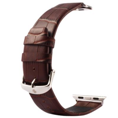Apple Watch 42mm Coque Housse Cuir PU Café Crocodile Kakapi avec Support
