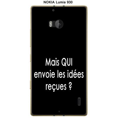 Coque Nokia Lumia 930 design Citation Mais QUI Texte blanc fond noir