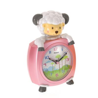 Mebus réveil à quartz en forme de mouton 26617 rose