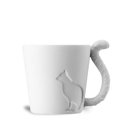 Mug en céramique chat avec anse queue de l'animal