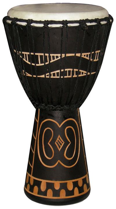 TANGA DJEMBE 10 NOIR SCUPTURE GYE NYAME