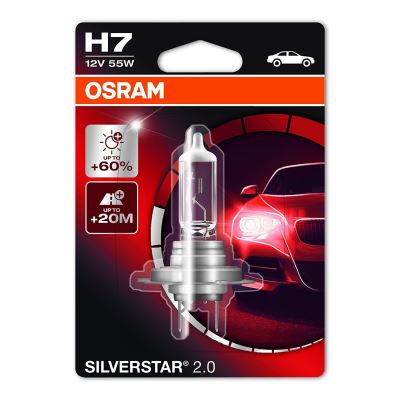 Osram SILVERSTAR 2.0 H7 Lampe Halogène 64210SV2-01B 12V Blister Individuel