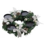 Couronne de l'Avent avec ornements Argentés