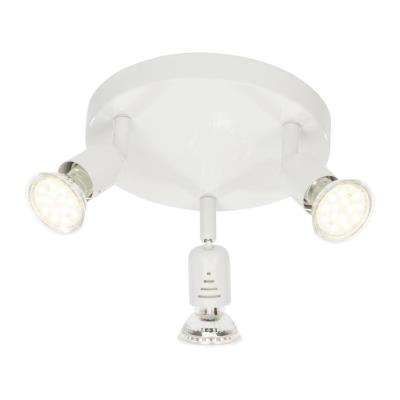 Brillant plafonnier led a 3 lumieres loona 3xgu10 3w blanc