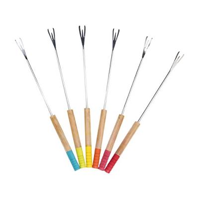 Pebbly nba039 set de 6 piques à fondue bambou multicolore