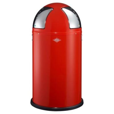 WESCO PUSH TWO POUBELLE TRI SÉLECTIF ACIER INOXYDABLE ROUGE 50 LITRES