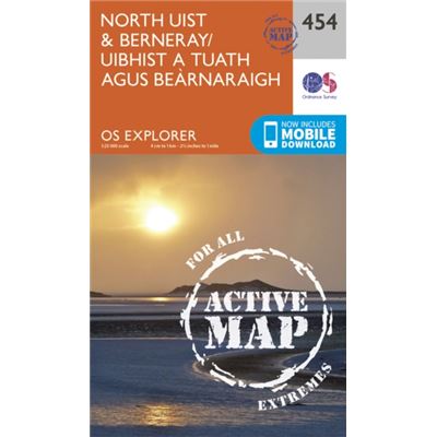 Os Explorer Map Active (454) North Uist And Berneray/Uibhist A Tuath Agus Bearnaraigh (Os Explorer Active Map) (Map)
