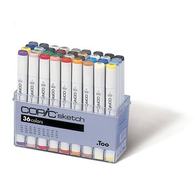Set 36 marqueurs manga copic sketch essentiels et gris - copic