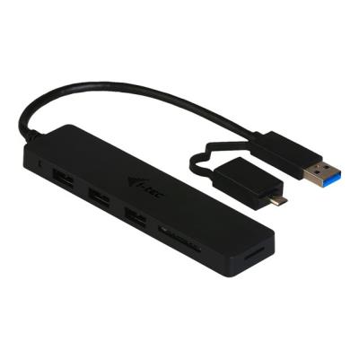 i-Tec USB 3.0 Slim HUB 3 Port + Card Reader and OTG Adapter - hub - 3 poorten