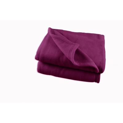 Couverture polaire 220 x 240 cm prune