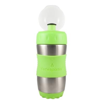 KID BASIX - KB211 - GOURDE EN INOX AVEC SILICONE - VERT - 350 ML