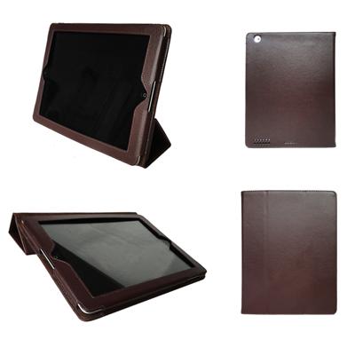 Housse iPad 2 et 3 marron pliable style cuir