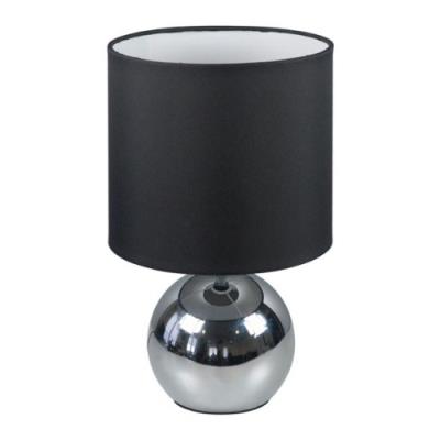 Ranex 6000.196 lampe abat-jour touch 3 intensités chrome tissu noir