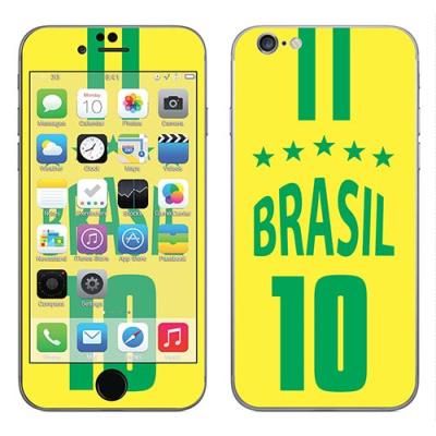 Skin Stickers Pour Apple Iphone 6 (Sticker : Bresil Champion Monde)
