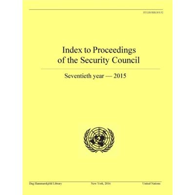 Index To Proceedings Of The Security Cou