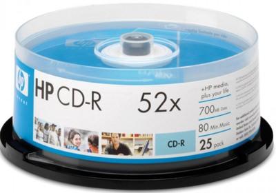 CD-R 52x, 25 pièces en cakebox