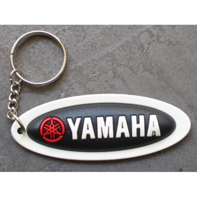 porte clé moto yamaha oval noir plastique souple sportive