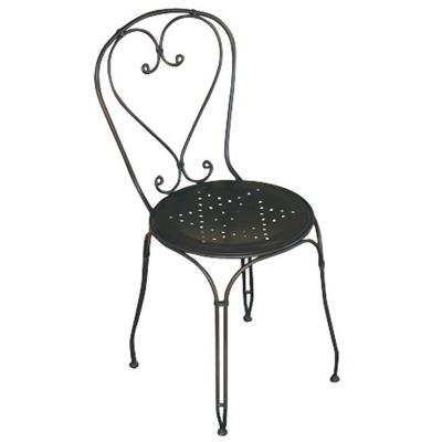 Chaise de jardin en fer forgé noir - Dim : H 89 x 57 x P 54 cm -PEGANE-