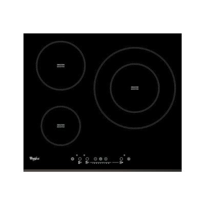 Whirlpool ACM 334/BF - Inductiekookplaat - 3 hobben - Niche - breedte: 56 cm - diepte: 49 cm - zwart - met afgeschuinde voorkant