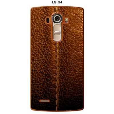 Coque LG G4 design Cuir marron piqure