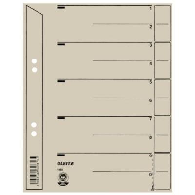 Leitz - intercalaires, format a5, carton solide 200g m2, gris les onglets vierges des intercalaires peuvent être découpés en dif