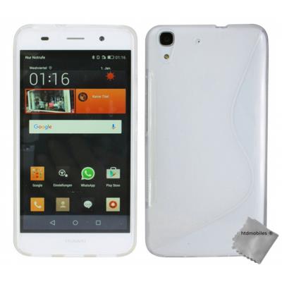 Housse etui coque pochette silicone gel fine pour Huawei Y6 - BLANC TRANSPARENT