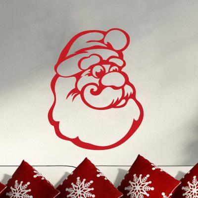Pick and Stick Sticker Mural tête du père Noël - 35 x 30 cm, Noir