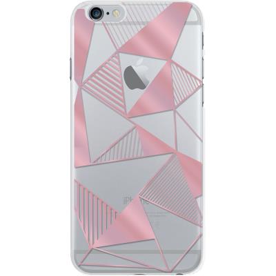 Coque semi-rigide transparente triangles roses pour iPhone 6/6S