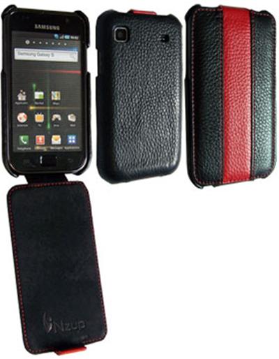 Etui housse stripcolor noir rouge pour samsung galaxy s i9000