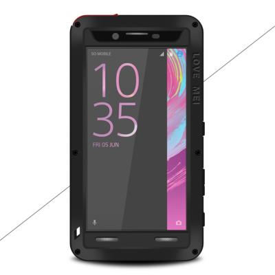 Coque metal et silicone LOVE MEI pour Sony Xperia X Performance Dust - Noir
