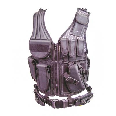 Gilet noir avec holster, et ceinture.