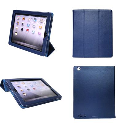 Housse iPad 2 et 3 bleu pliable cuir style