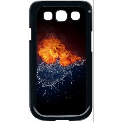 Coque samsung s3 duo de coeurs eau et flamme