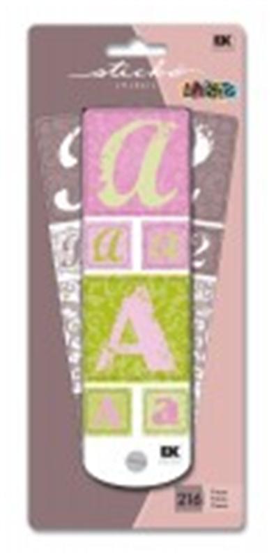 Sticko Alphabets - Swatch Book 216 lettres et chiffres autocollants-vif
