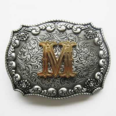 boucle de ceinture initial M lettre prénom homme femme