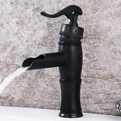 Robinet d'évier à poignée unique, robinet de style vintage fini en bronze huilé