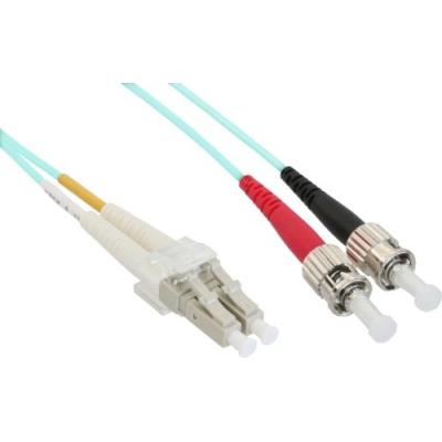 Patch-kabel - lc multi-mode (m) - st multi-mode (m) - 3 m - glasfaser - 50 125 mikrometer - ( om3 ) - halogenfrei - türkis