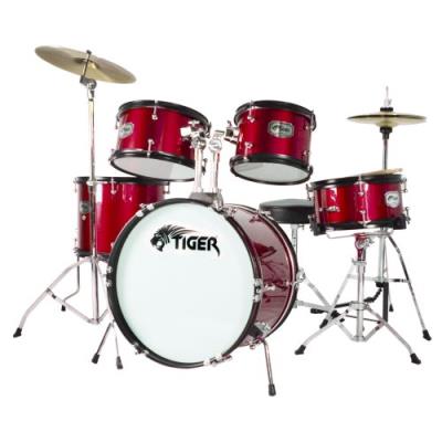 Tiger jds14-rd junior kit de batteries acoustiques 5 éléments - rouge