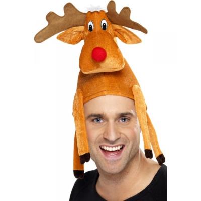 SMIFFYS Reindeer Hat, Sat On Your Head, Male One Size