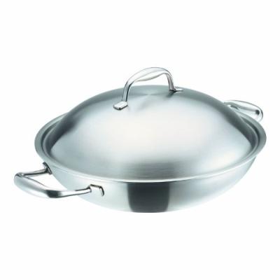 kuhn rikon 37036 high dome wok avec couvercle et 2 poignées latérales en inox multi-couches 32 cm