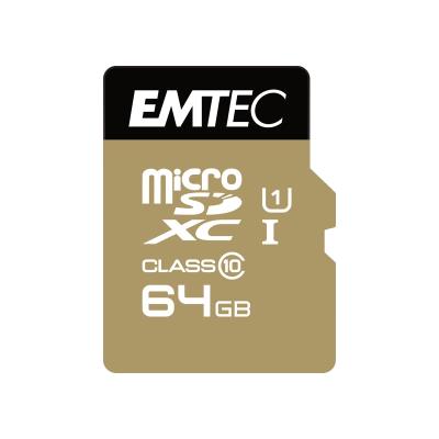 Microsdxc 64gb emtec +adapter cl10 gold+ uhs-i 85mb s blister ecmsdm64gxc10gp