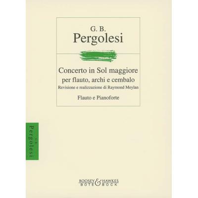Partitions classique BOOSEY & HAWKES PERGOLESI GIOVANNI BATTISTA - FLUTE CONCERTO IN G MAJOR - FLUTE AND ORCHESTRA Flûte traversière