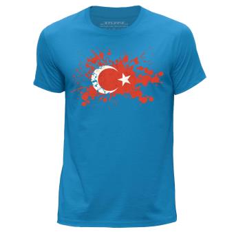 Stuff4 Hommes Xx Grande Xxl Bleu Col Rond T Shirt Turquie Turc Drapeau Splat Autres Vetements Achat Prix Fnac