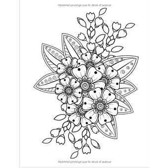 Livre de coloriage pour adultes Fleurs: Grands dessins faciles à