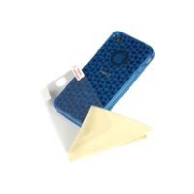 Logic3 Deluxe TPU Case - Beschermhoes voor mobiele telefoon - thermoplastic polyurethaan (TPU) - transparant blauw - voor Apple iPhone 4