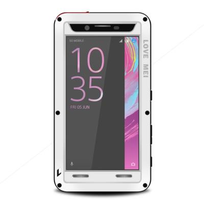 Coque metal et silicone LOVE MEI pour Sony Xperia X Performance Dust - Blanc