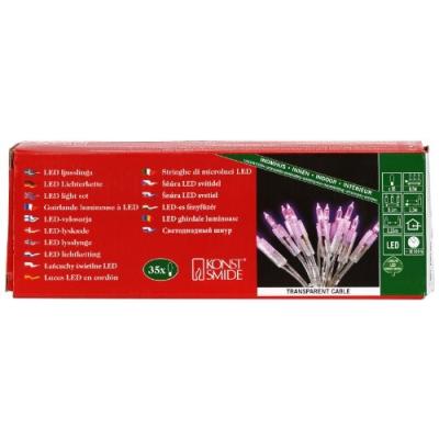 KONSTSMIDE 6302-453 MINI GUIRLANDE 35 LED VIOLETTES RETRO DESIGN + CÂBLE TRANSPARENT 230 V